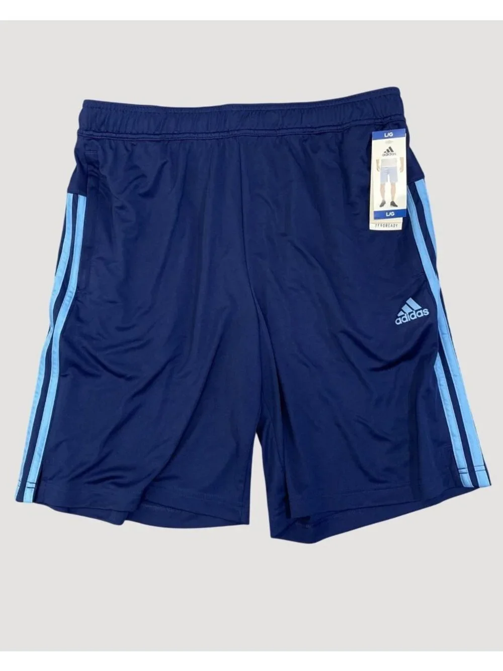 NWT Adidas Aeroready M Men's L Stripe Active Shorts